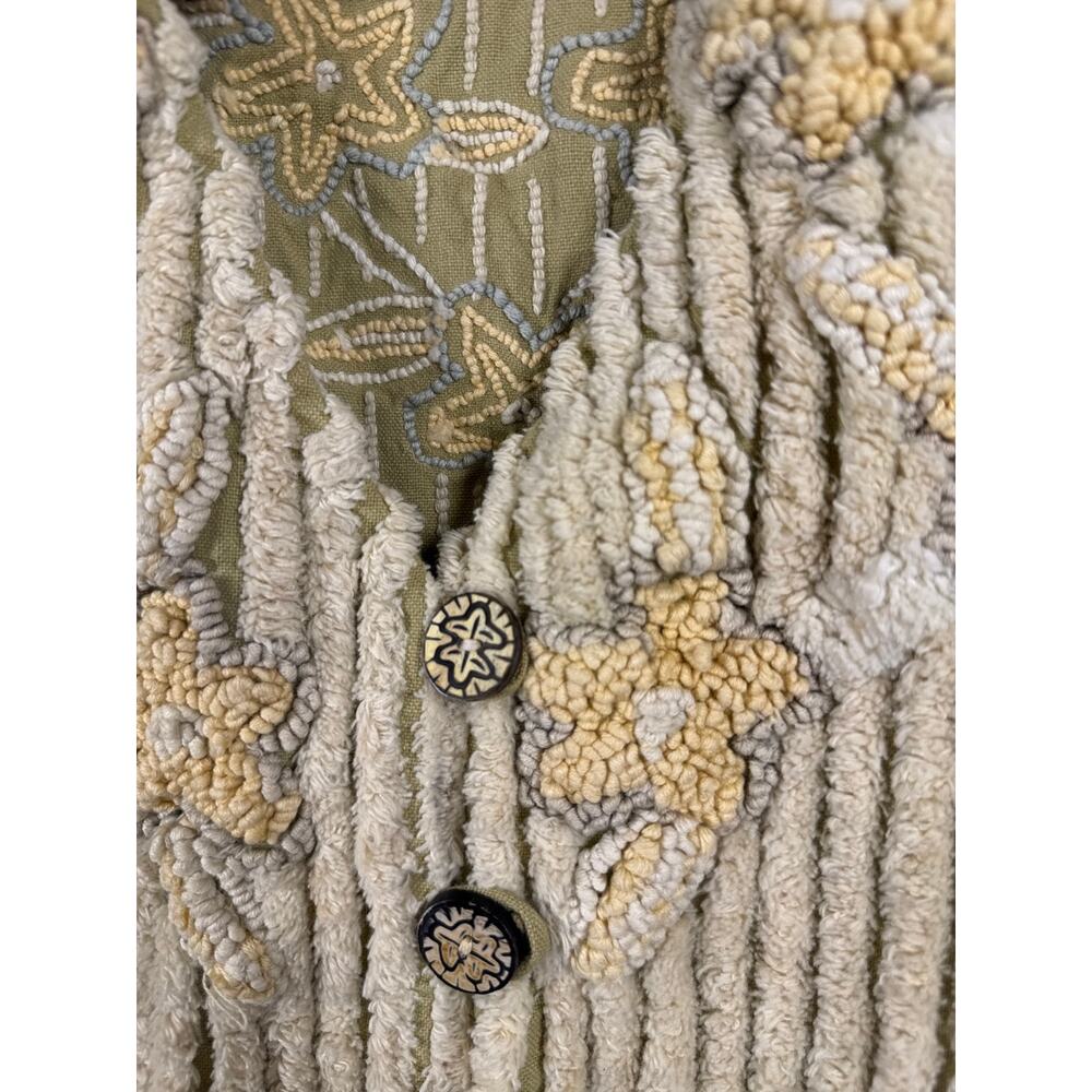 Sandy Starkman Vintage Chenille Floral Embroidered Cotton Vest - Picture 5 of 8